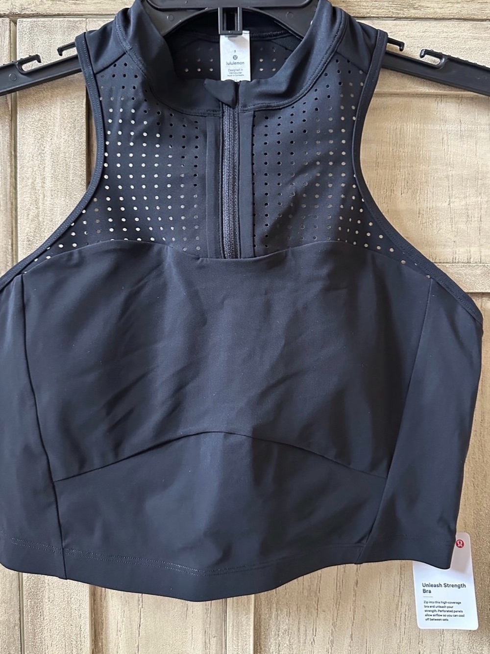 NWT lululemon Women’s Unleash Strength Bra Size 8 Black Perforated Sports  NEW